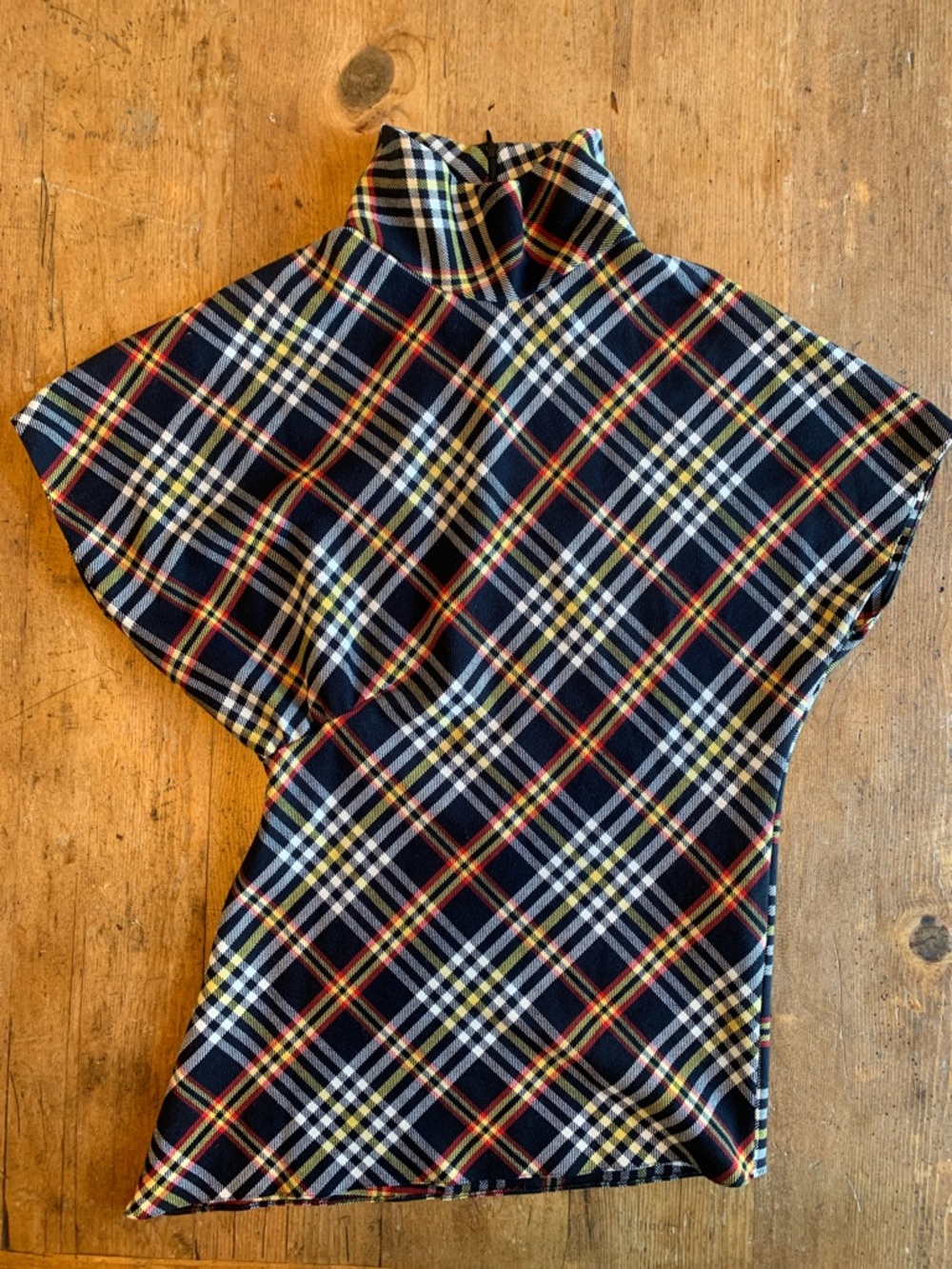 Zara Woman Black Plaid Top with Yellow and Red Accents - Picture 13 of 16